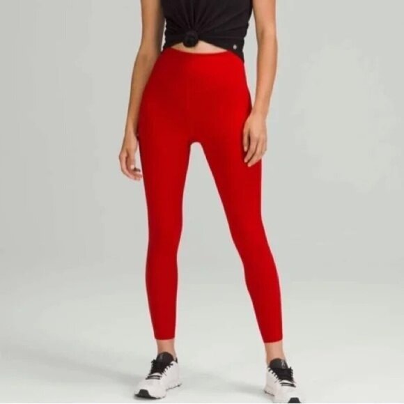 Lululemon Pants - Lululemon Base Pace HR Tight 25” Leggings Size 20 NWT $98 High Rise Dark Red